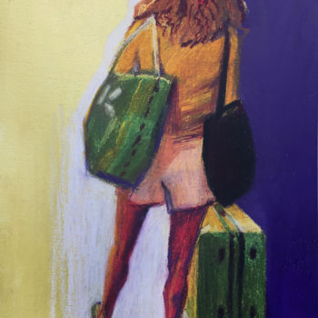 Painting titled "Tourist. Girl in th…" by Natalia Veyner, Original Artwork, Pastel