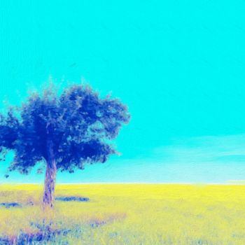 제목이 "The Blue Tree"인 디지털 아트 Viajacobi로, 원작, 2D 디지털 작업