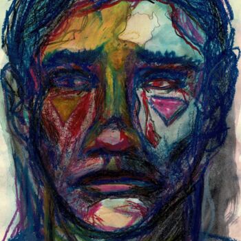 Painting titled "Portrait n°4" by Victor Rosay, Original Artwork, Pastel