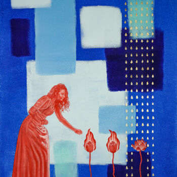 Pintura titulada "Mother's Hope" por Victor Tampei, Obra de arte original, Oleo