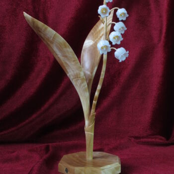 Escultura titulada "Lily of the valley" por Victor Utcin, Obra de arte original, Madera