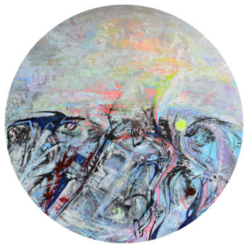 Painting titled "Round abstract big…" by Viktorija Rutskaja, Original Artwork, Acrylic