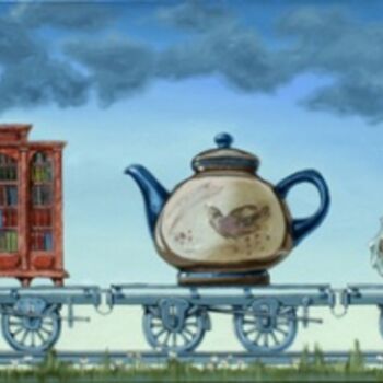 Peinture intitulée "Locomotive" par Victor Molev, Œuvre d'art originale