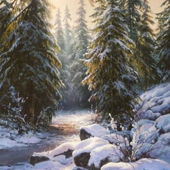 「Winter rays」というタイトルの絵画 Viktar Yushkevich Yuvartによって, オリジナルのアートワーク, アクリル