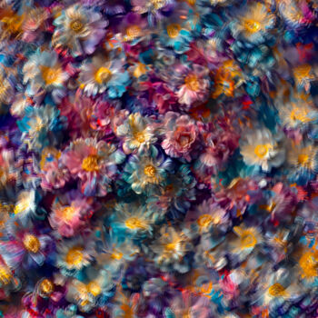 Digitale Kunst mit dem Titel "Floral motion" von Viktor Artemev, Original-Kunstwerk, Digitale Malerei