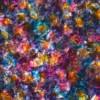 Digitale Kunst mit dem Titel "Floral kaleidoscope" von Viktor Artemev, Original-Kunstwerk, Digitale Malerei