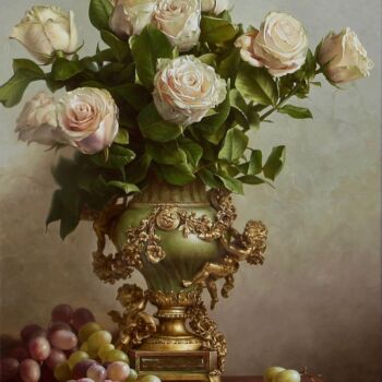 Картина под названием "розы" - Виктор Филиппов, Подлинное произведение искусства, Масло