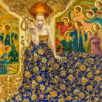 Painting titled "Temptation" by Viktor Horiaiev, Original Artwork, Oil