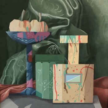Painting titled ""Perfume and apples"" by Viktor Miniailo, Original Artwork, Gouache