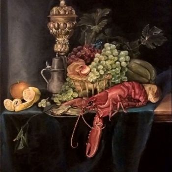 Painting titled "still life" by Viktória Déri, Original Artwork, Oil