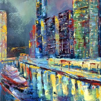 "Painting cityscape…" başlıklı Tablo Виктория Губарева tarafından, Orijinal sanat, Petrol