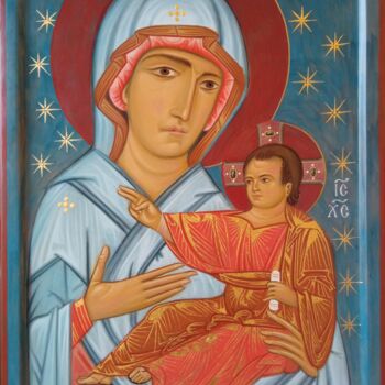 Painting titled "Christian icon. Ico…" by Viktoriia Kolosovska, Original Artwork, Tempera