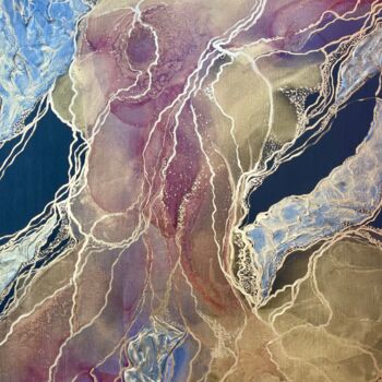 Peinture intitulée "Undersea world" par Viktoriia Balandina, Œuvre d'art originale, Encre Monté sur Châssis en bois
