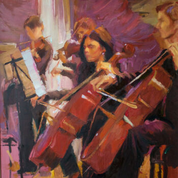 Painting titled "Sounds of music" by Viktoriia Chaus, Original Artwork, Oil