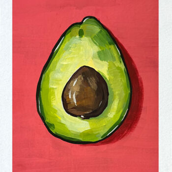 Pintura intitulada "Avocado" por Viktoriia Derbaba, Obras de arte originais, Guache