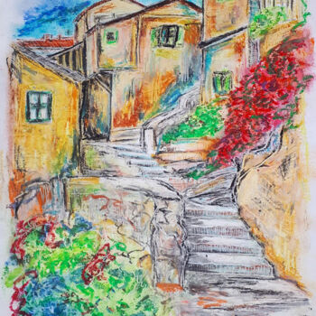 Desenho intitulada "Italy is love" por Viktoriia Kush, Obras de arte originais, Pastel