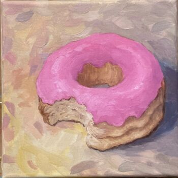 Painting titled "Sugar Delight: Peac…" by Viktoriia Shalaiko, Original Artwork, Oil Mounted on Wood Panel