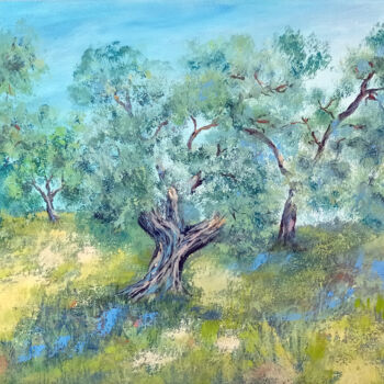 Malerei mit dem Titel "Olive Trees Paintin…" von Viktoriya Filipchenko, Original-Kunstwerk, Öl Auf Keilrahmen aus Holz monti…