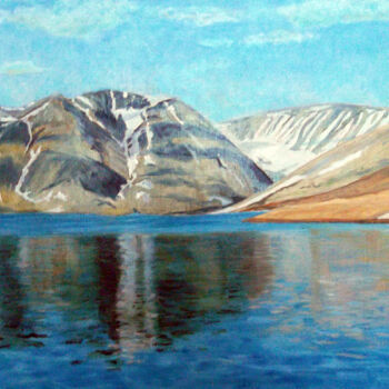 Malerei mit dem Titel "Novaya Zemlya Islan…" von Viktoriya Yakubouskaya, Original-Kunstwerk, Öl Auf Holzplatte montiert