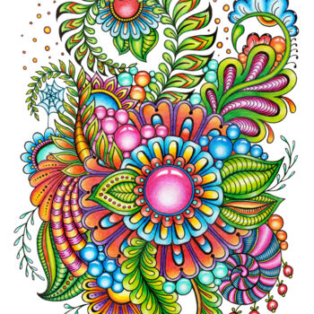 Drawing titled "Zentangle Magical f…" by Viktoriya Crichton, Original Artwork, Pencil