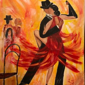 Schilderij getiteld "Tango" door Isabelle Villena, Origineel Kunstwerk, Acryl