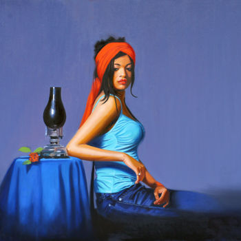 Painting titled "Shefali" by Vinayak Takalkar, Original Artwork, Oil