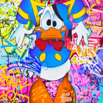 Pintura titulada "DONALD DUCK" por Vincent Bardou, Obra de arte original, Pintura al aerosol Montado en Bastidor de camilla…