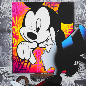 Painting titled "THE PICSOU GALLERY" by Vincent Bardou, Original Artwork, Spray paint Mounted on Wood Stretcher frame