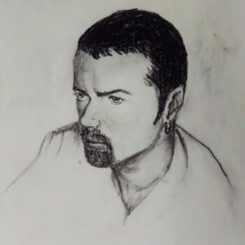 Drawing titled "george micheal" by Vincent Bionaz, Original Artwork, Pencil