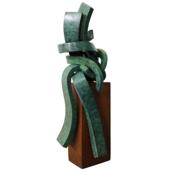 Sculpture titled "Tender Hug Sitting I" by Vincent Champion-Ercoli, Original Artwork, Bronze