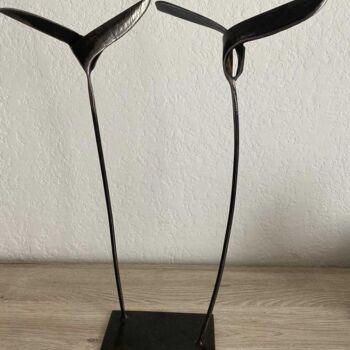 Escultura titulada "Couple D'hirondelle" por Vincent Fons, Obra de arte original, Metales