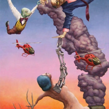 Peinture intitulée "Equilibre optimal" par Vincent Lacroix, Œuvre d'art originale, Huile