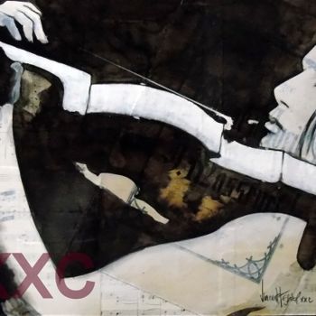 Pintura titulada "violon" por Vincent Tessier Xxc, Obra de arte original, Tinta