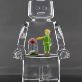 Sculpture titled "ROBOCLUSON LE PETIT…" by Vincent Sabatier (VerSus), Original Artwork, Resin