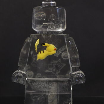 Escultura intitulada "Roboclusion Pikachu…" por Vincent Sabatier (VerSus), Obras de arte originais, Resina