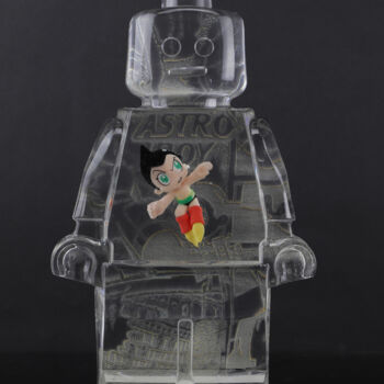 Scultura intitolato "ROBOCLUSIN ASTROBOY" da Vincent Sabatier (VerSus), Opera d'arte originale, Resina