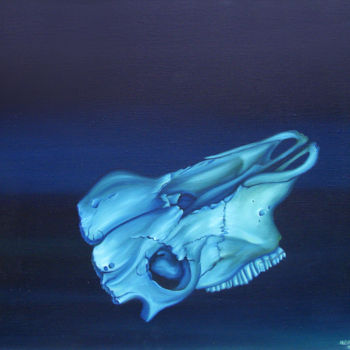 Peinture intitulée "Skull" par Vinko Hlebs, Œuvre d'art originale, Huile