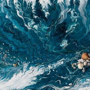 Schilderij getiteld "The Ocean" door Violeta Kom, Origineel Kunstwerk, Acryl