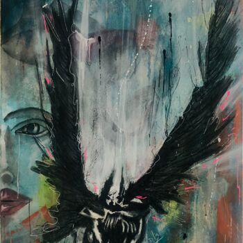 绘画 标题为“Lucifer et Méduse” 由Virginie Deluzet, 原创艺术品, 丙烯