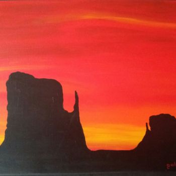 Painting titled "Monument valley" by Virginie Galopin, Original Artwork, Acrylic