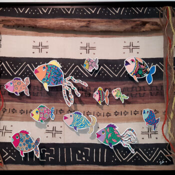 Картина под названием "Madiba" - Virginie Vals, Подлинное произведение искусства, Акрил Установлен на Деревянная рама для но…