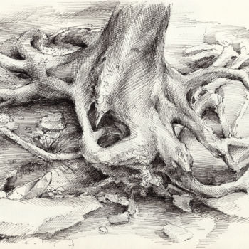 제목이 "Roots and silent fo…"인 그림 Adriana Mueller로, 원작, 잉크