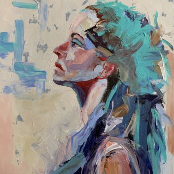 Pintura titulada "Woman. Portrait. (1…" por Vita Schagen, Obra de arte original, Oleo Montado en Bastidor de camilla de made…