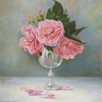 "Розы в бокале (Rose…" başlıklı Tablo Vita Sergienko tarafından, Orijinal sanat, Petrol