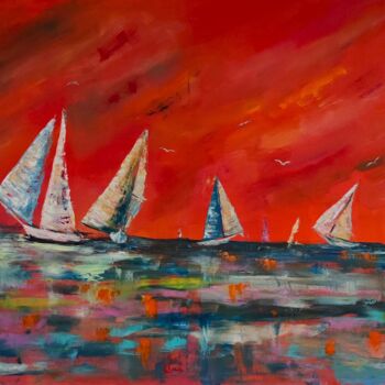 Painting titled "Regatta" by Vitalii Bondarenko (ViBond), Original Artwork, Oil