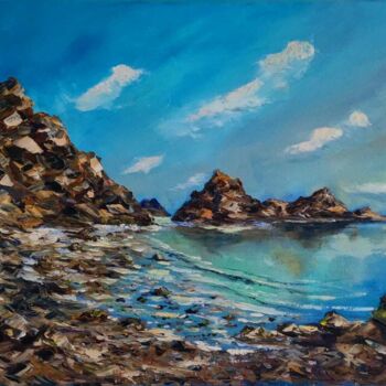 Painting titled "Cala Cerrada" by Vitalii Bondarenko (ViBond), Original Artwork, Oil