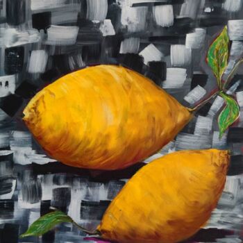 Painting titled "Lemon" by Vitalii Bondarenko (ViBond), Original Artwork, Oil