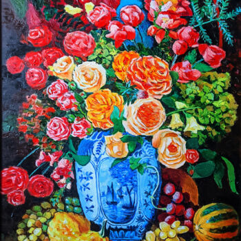 Pittura intitolato "Oil painting on can…" da Vitalii Ovcharenko, Opera d'arte originale, Olio Montato su Telaio per barella…