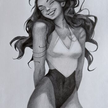 Drawing titled "the pretty girl had…" by Vitaly.Arts, Original Artwork, Pencil