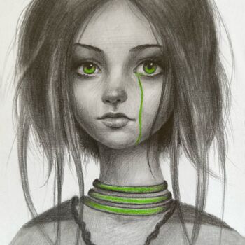 Drawing titled "Drip girl" by Vitaly.Arts, Original Artwork, Pencil
